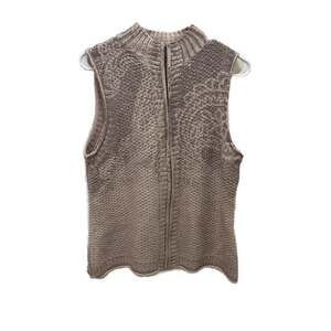 Coldwater Creek Knit Vest Zip‎ Front Neutral Tones